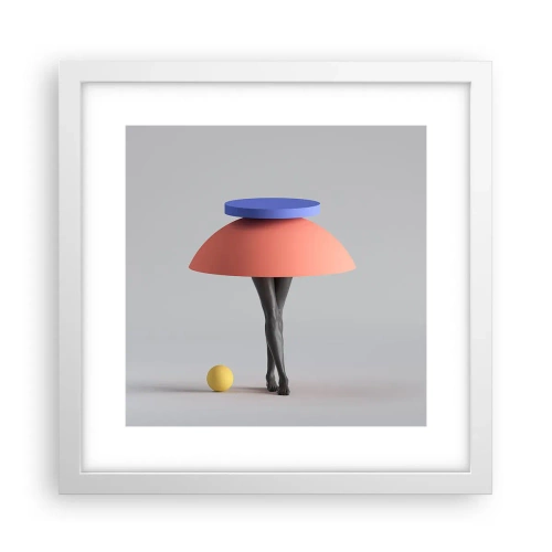 Plakat w białej ramie - Kompozycja surrealistyczna - 30x30 cm