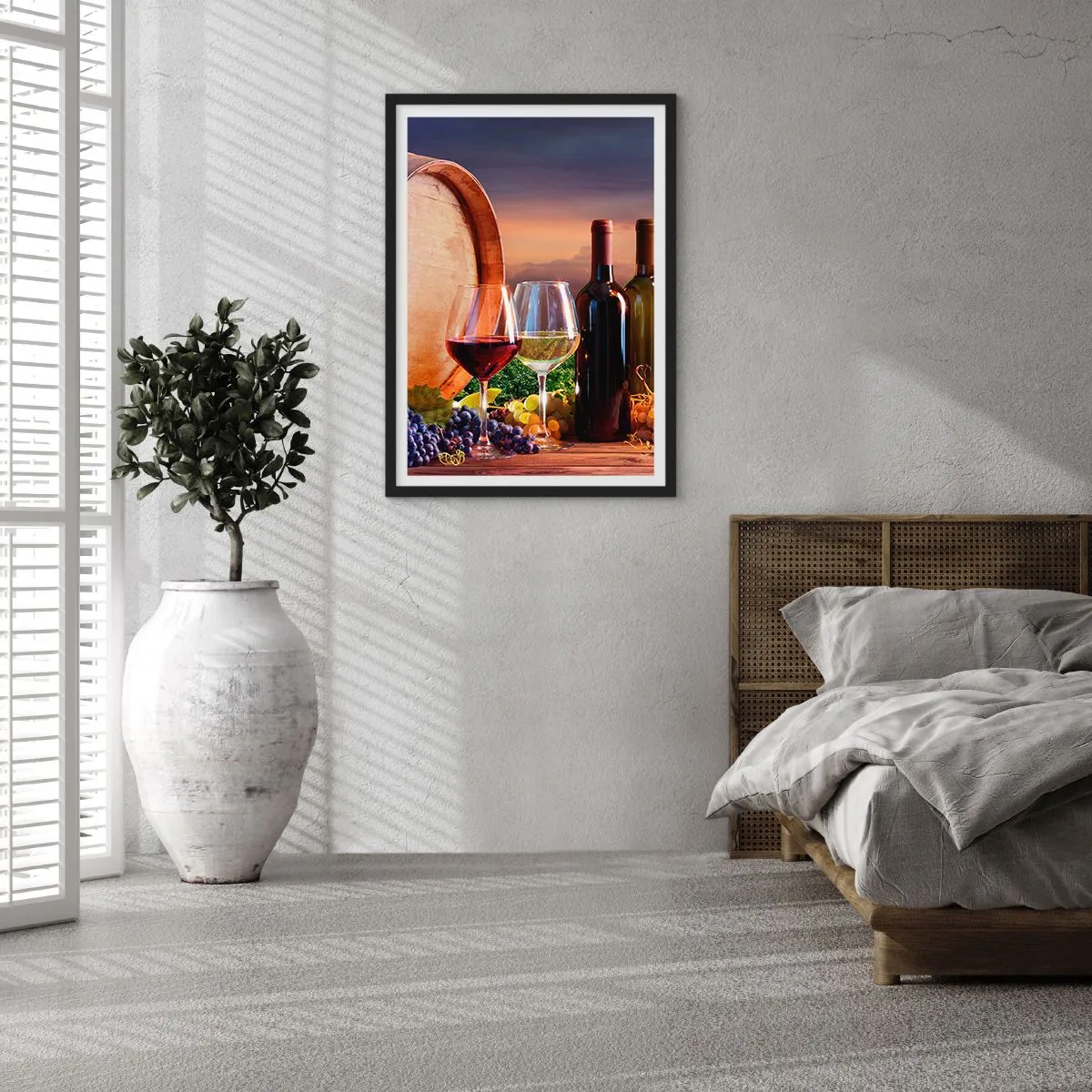 Plakat w czarnej ramie - Tu życie ma smak - 30x40 cm