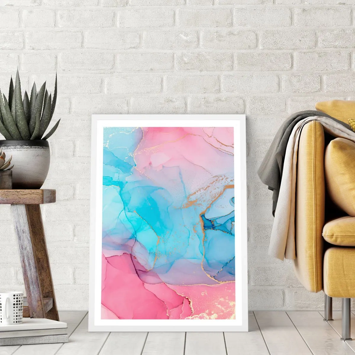 Plakat w białej ramie - Spotkanie i przenikanie - 30x40 cm
