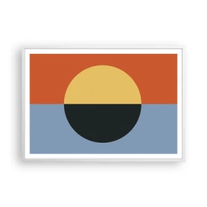 Plakat w białej ramie - Kompozycja ciepła i chłodu - 100x70 cm