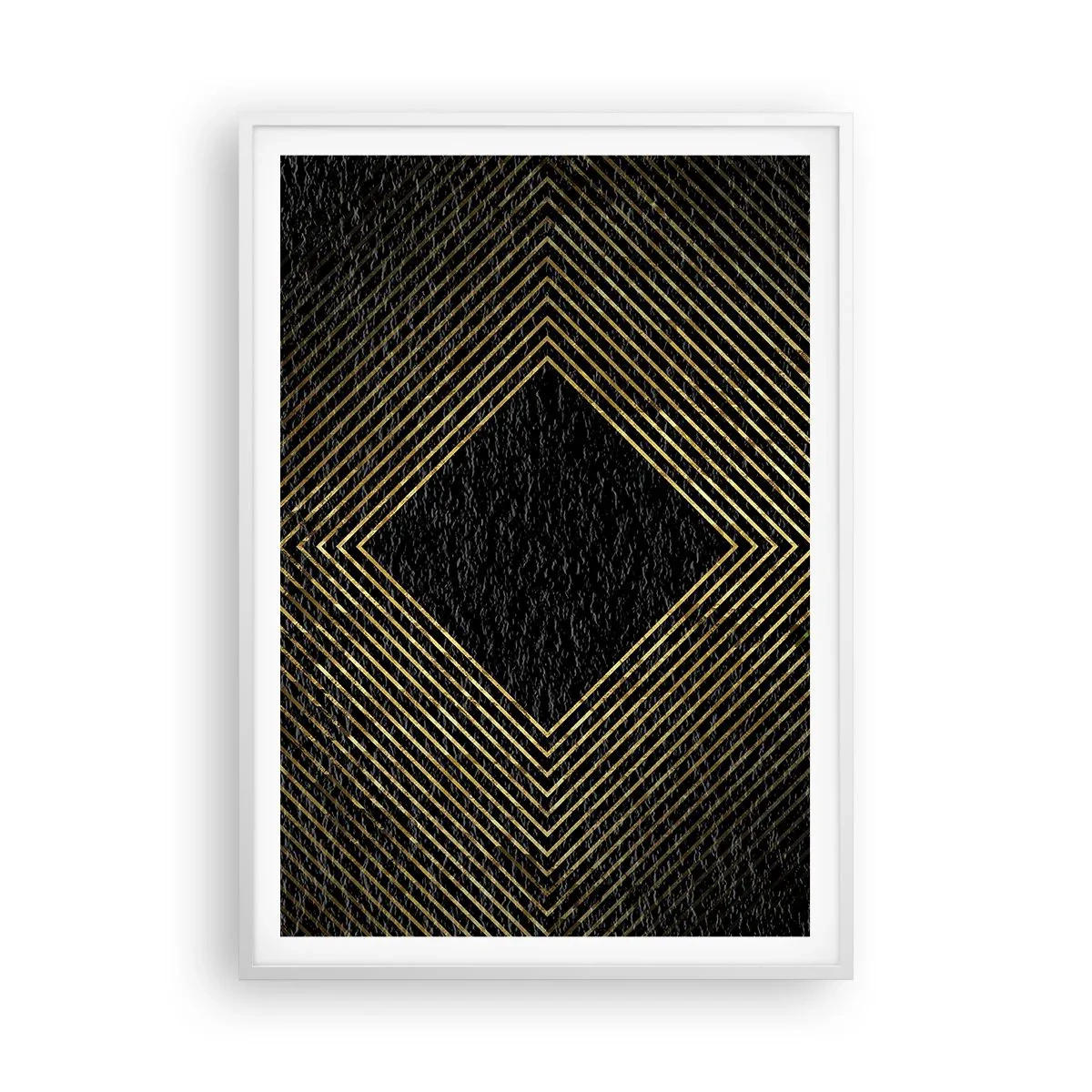 Plakat w białej ramie - Geometria w stylu glamour - 70x100 cm