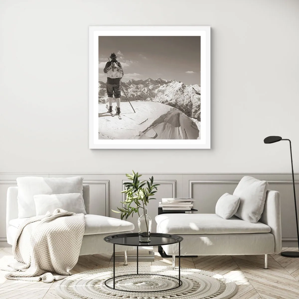 Plakat w białej ramie - A góry te same - 50x50 cm