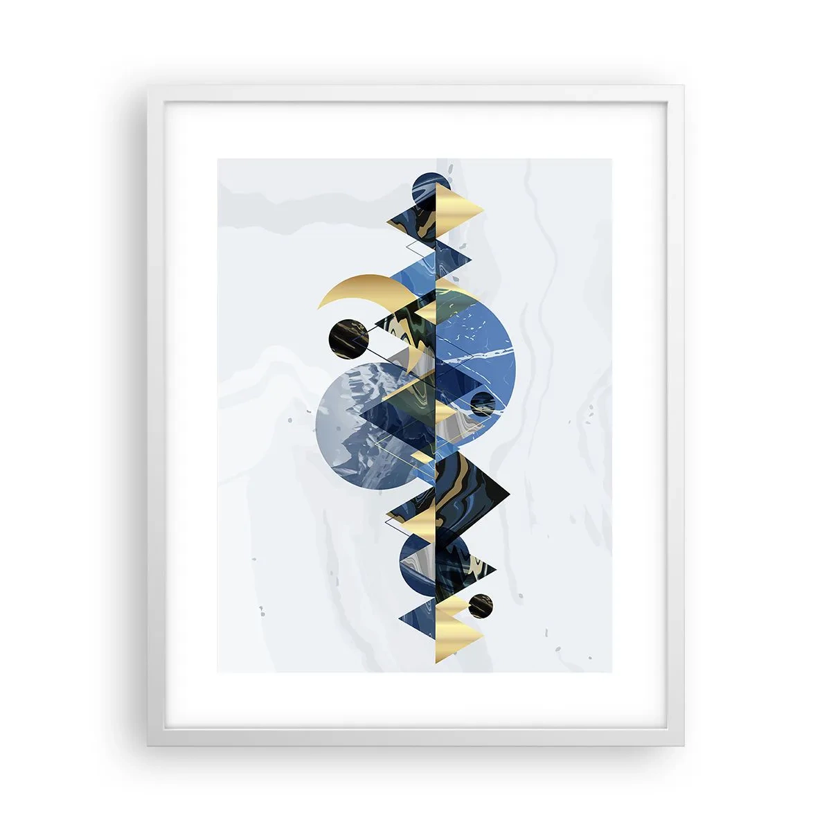 Plakat w białej ramie - Pejzaż geometryczny - 40x50 cm