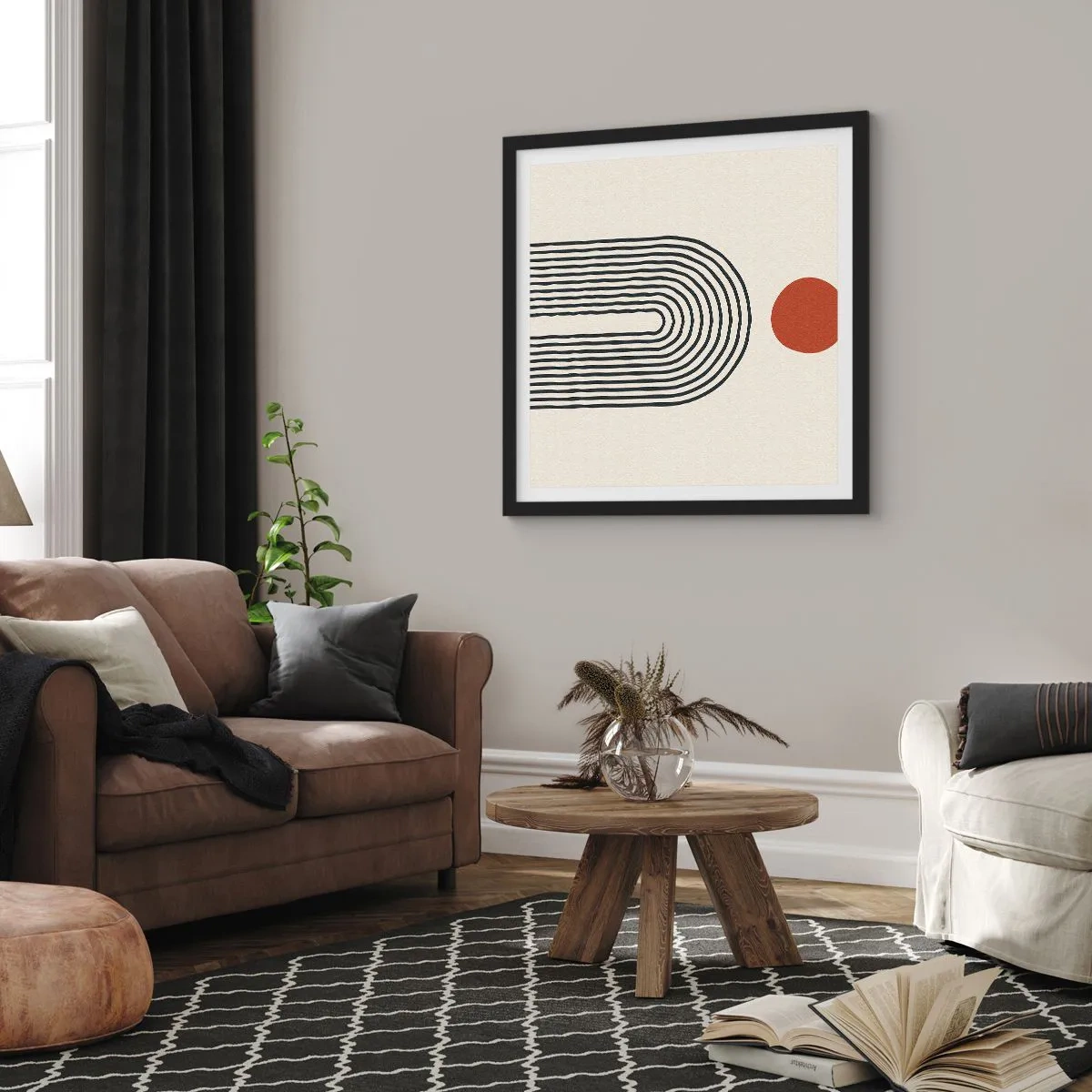 Plakat w czarnej ramie - Magnetyzm kształtów i barw - 50x50 cm