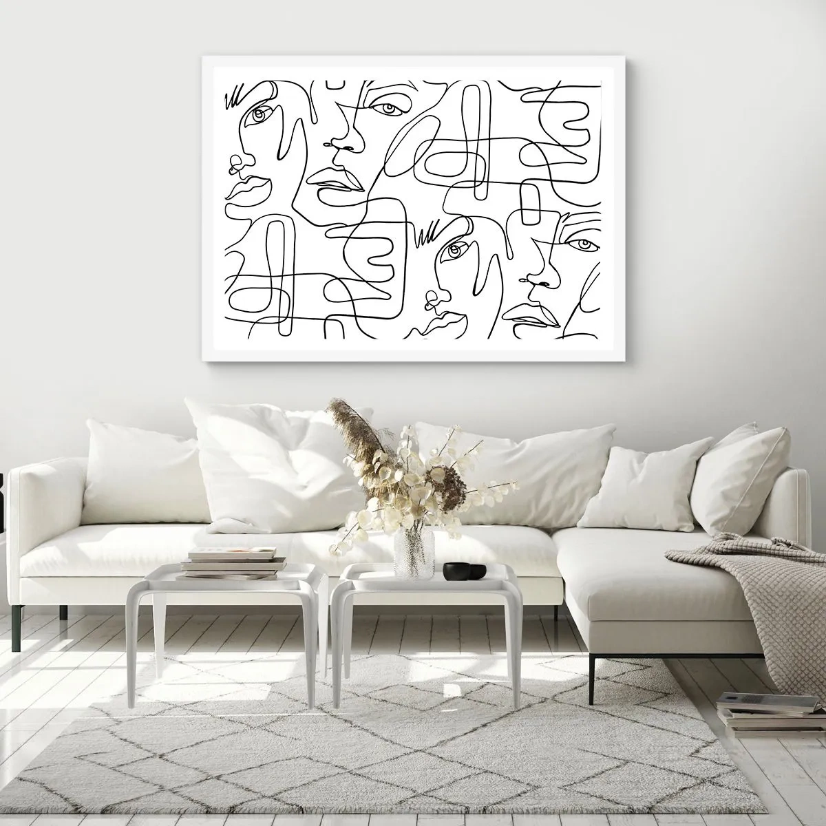 Plakat w białej ramie - W splątanych emocjach - 100x70 cm