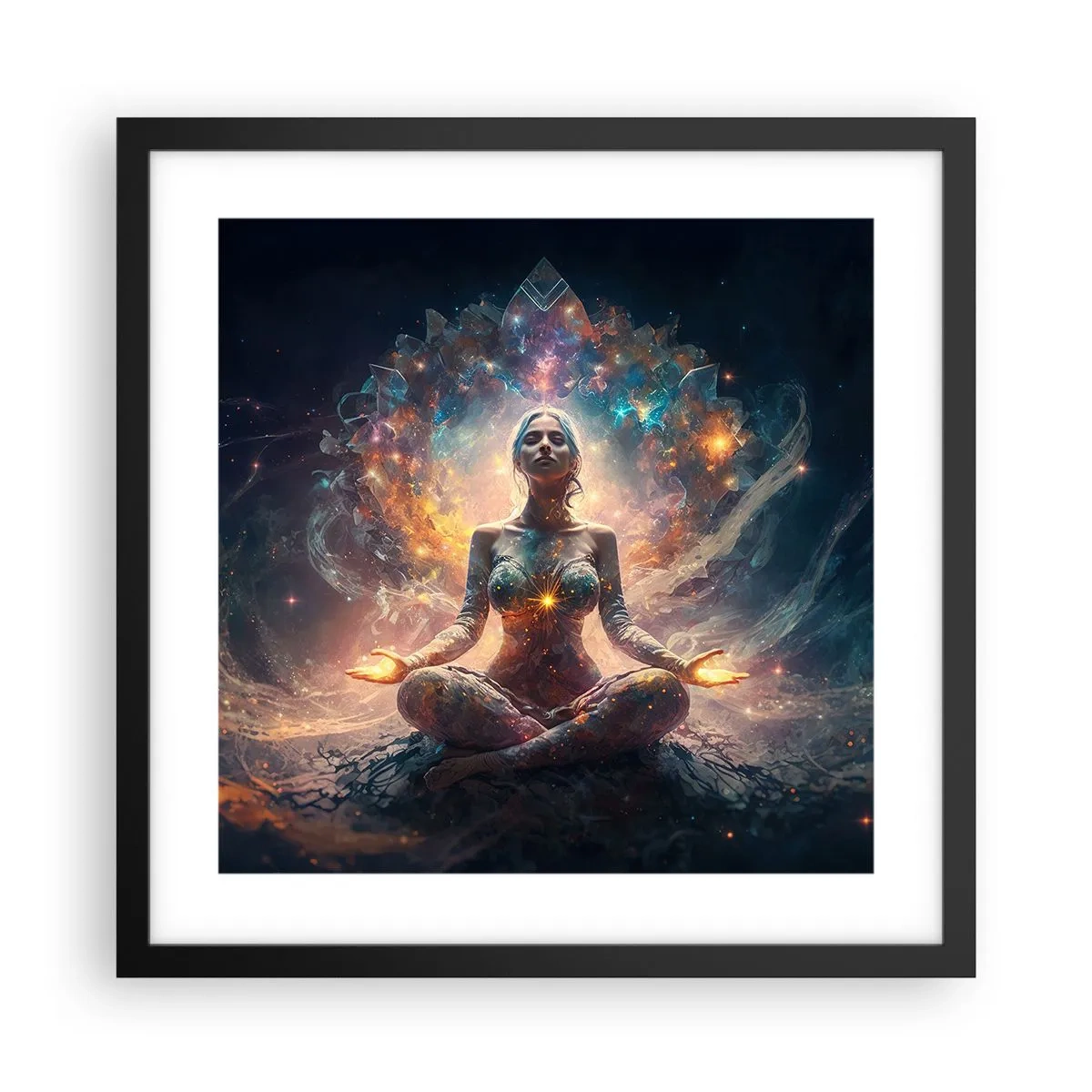 Plakat w czarnej ramie - Przepływ dobrej energii - 40x40 cm