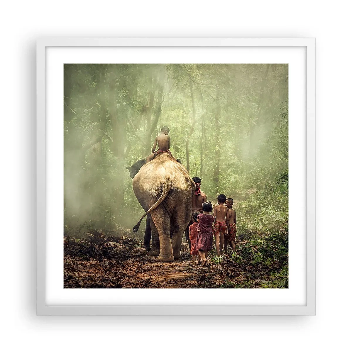 Plakat w białej ramie - Nowa Księga Dżungli - 50x50 cm