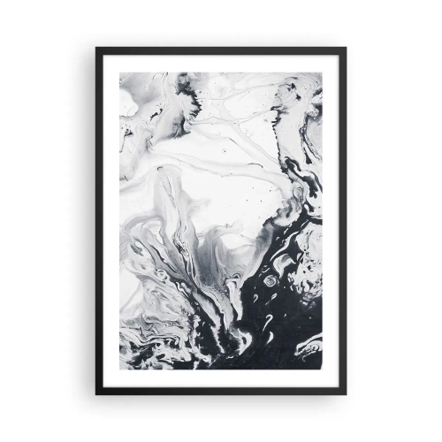 Plakat w czarnej ramie - Abstrakcyjne czarno-białe wzory - 50x70cm - Wnętrze Ziemi - Nowoczesna dekoracja ścienna do salonu i sypialni ARTTOR