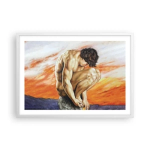 Plakat w białej ramie - Zatopiony w sobie - 70x50 cm