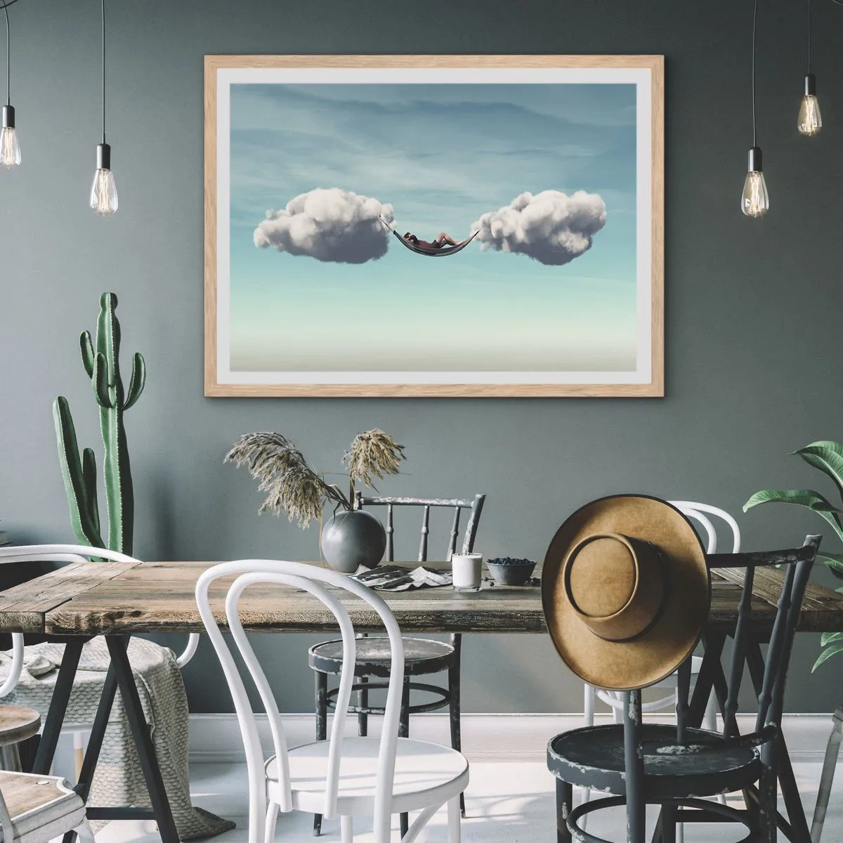 Plakat w ramie jasny dąb - Błogość chwili - 70x50 cm