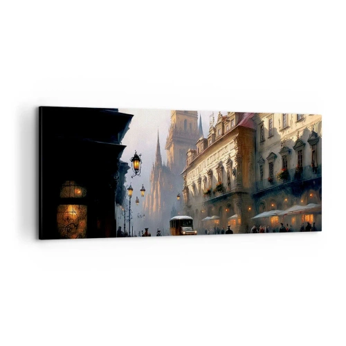 Obraz na płótnie - Czar praskiego wieczoru - 100x40 cm