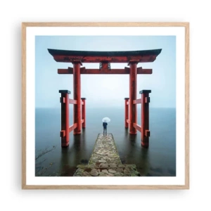 Plakat w ramie jasny dąb - Japońska zaduma - 60x60 cm