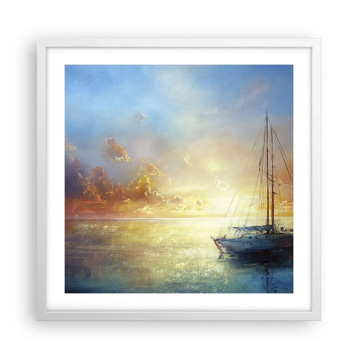 Plakat w białej ramie - W złotej zatoce - 50x50 cm