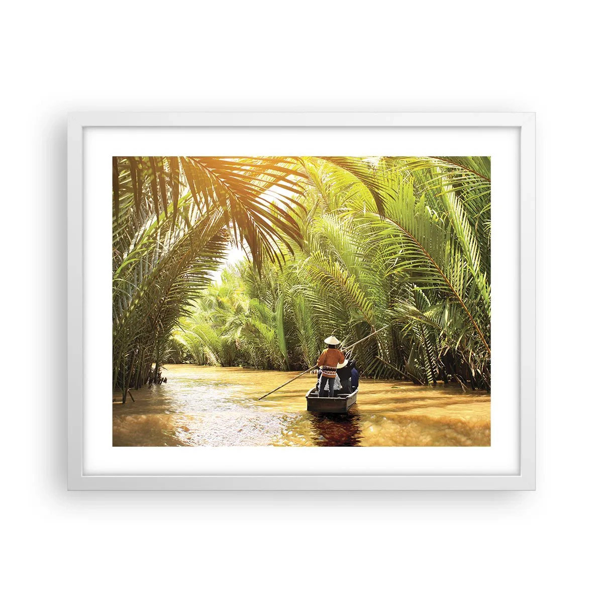 Plakat w białej ramie - Palmowym wąwozem - 50x40 cm