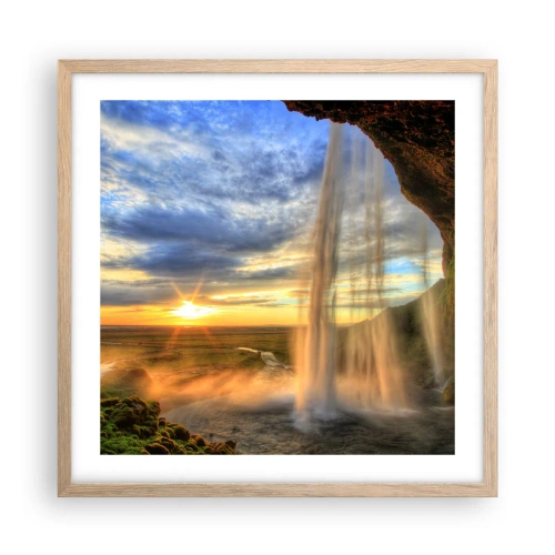 Plakat w ramie jasny dąb - Świat za zasłoną kropel - 50x50 cm