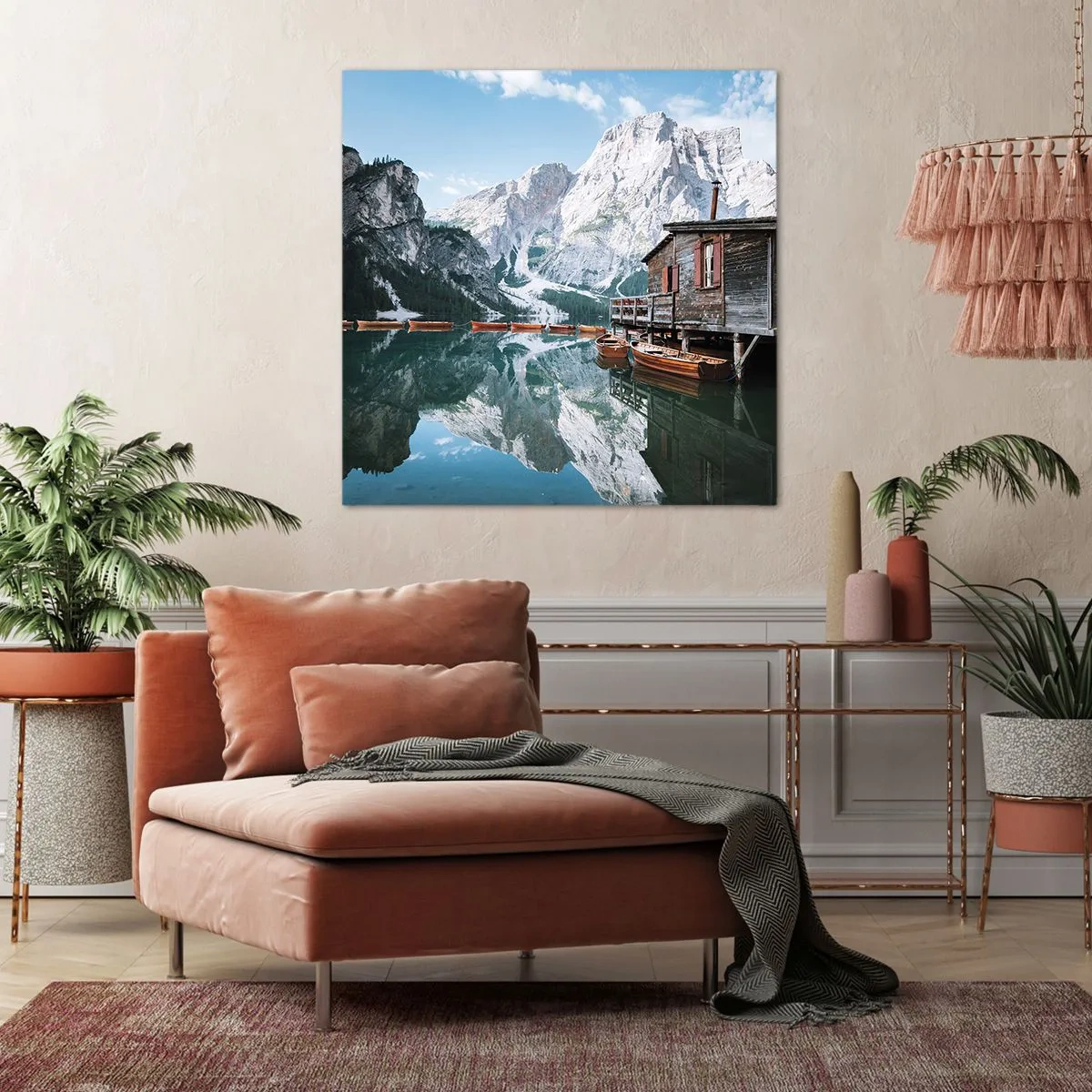 Obraz na płótnie - Krystaliczny, górski poranek - 70x70 cm