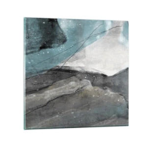 Obraz na szkle - Abstrakcja: skały i lód - 70x70 cm