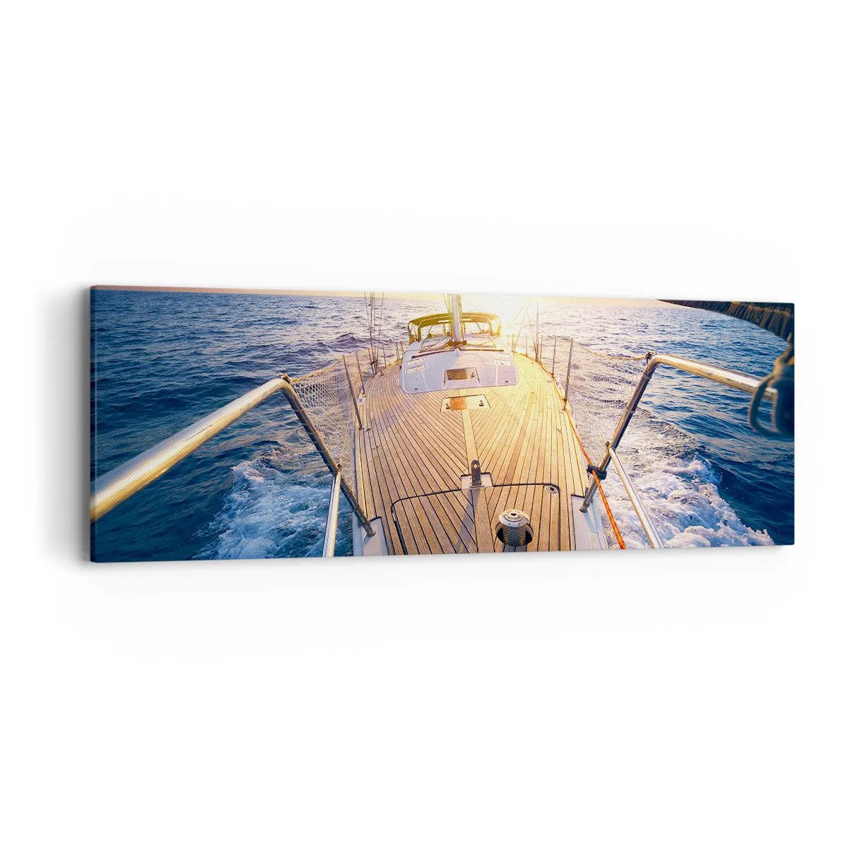 Obraz na płótnie - Biegnąca po falach - 90x30 cm