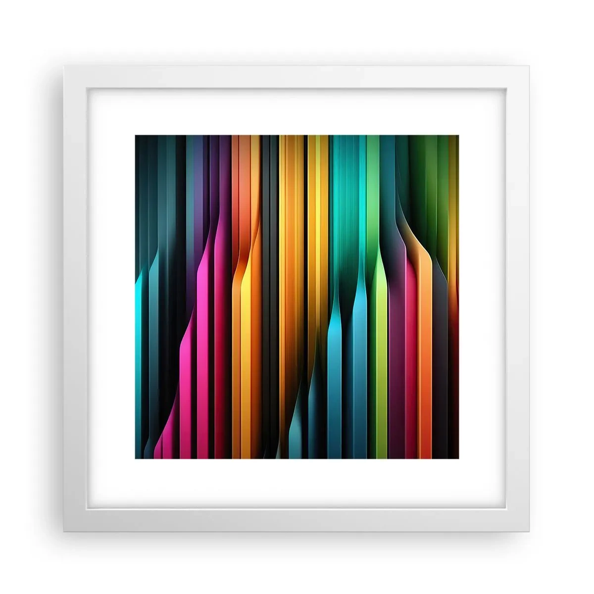 Plakat w białej ramie - Świetlne organy - 30x30 cm