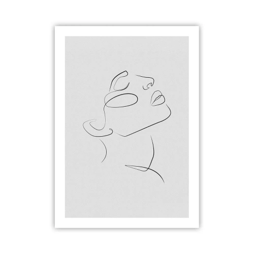 Plakat - Minimalistyczny portret kobiety w stylu line art - 50x70cm - Meandry marzenia - Nowoczesna dekoracja ścienna do salonu, kuchni i sypialni ARTTOR