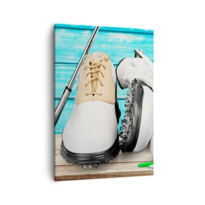 Obraz na płótnie - Buty i akcesoria golfowe - 50x70cm - Wszystko gotowe - Nowoczesna dekoracja ścienna do salonu, kuchni i sypialni ARTTOR