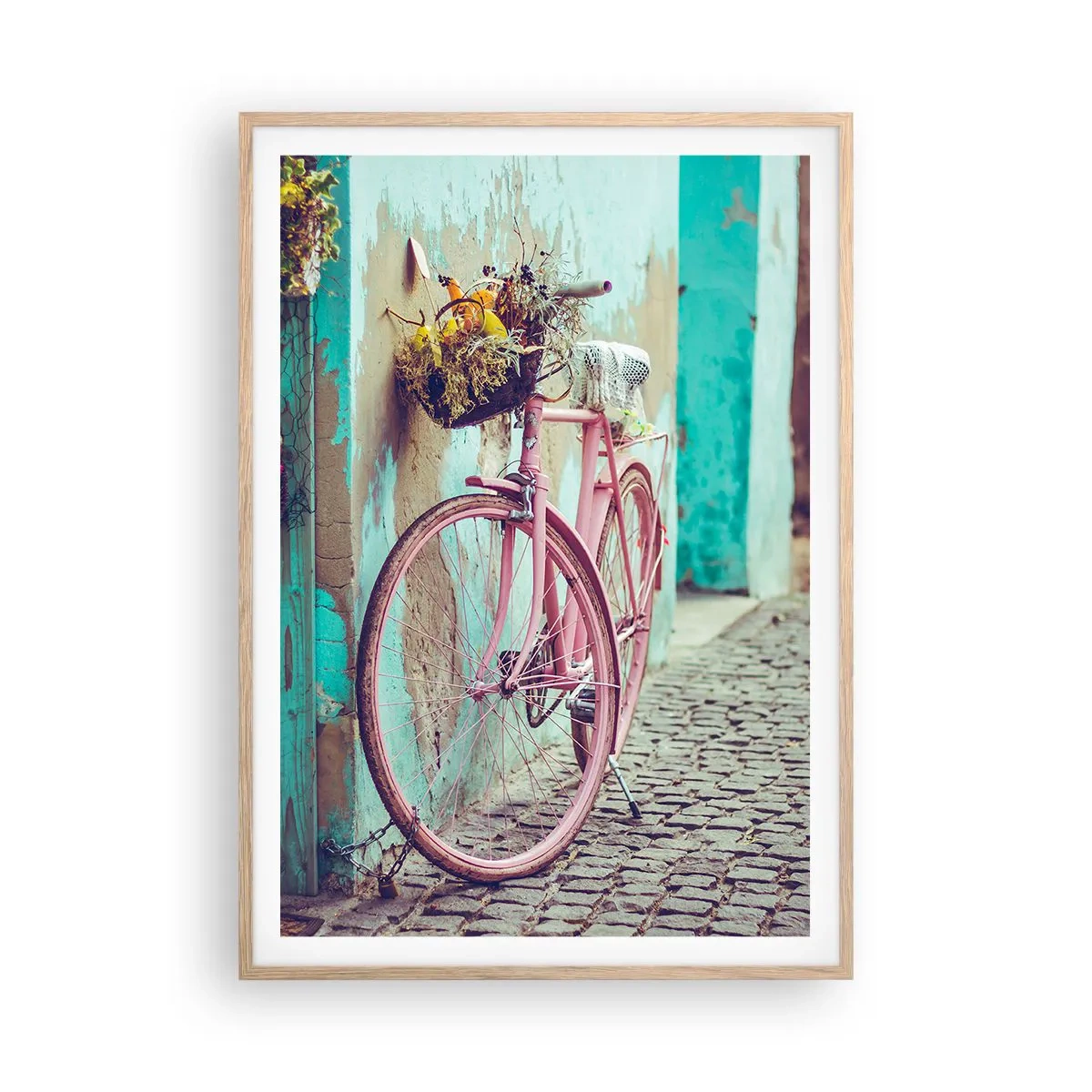 Plakat w ramie jasny dąb - Zaraz wracam - 70x100 cm