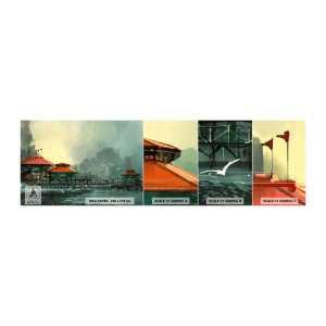 Fototapeta Próbka Standard Eco - Słotny dzień w porcie - Miasto Portowe, Architektura, Morze - 100x30 cm