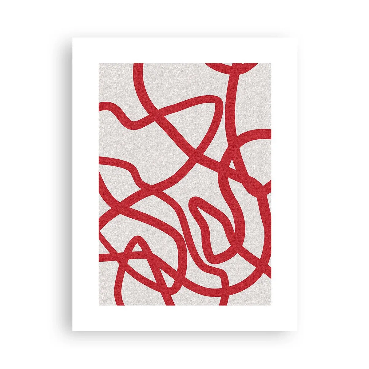 Plakat - Czerwono na białym - 30x40 cm