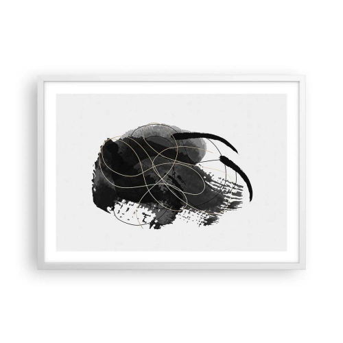 Plakat w białej ramie - Wysnute z czerni - 70x50 cm