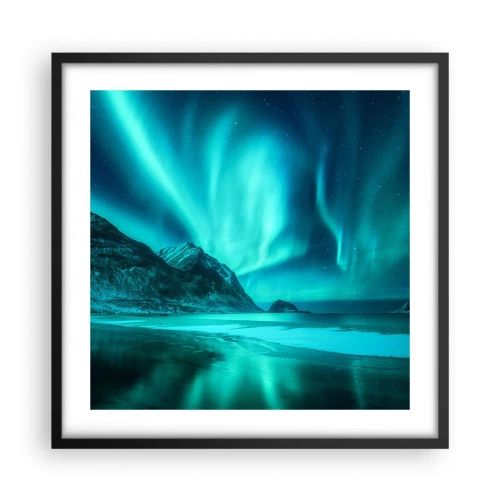 Plakat w czarnej ramie - Cuda północy - 50x50 cm