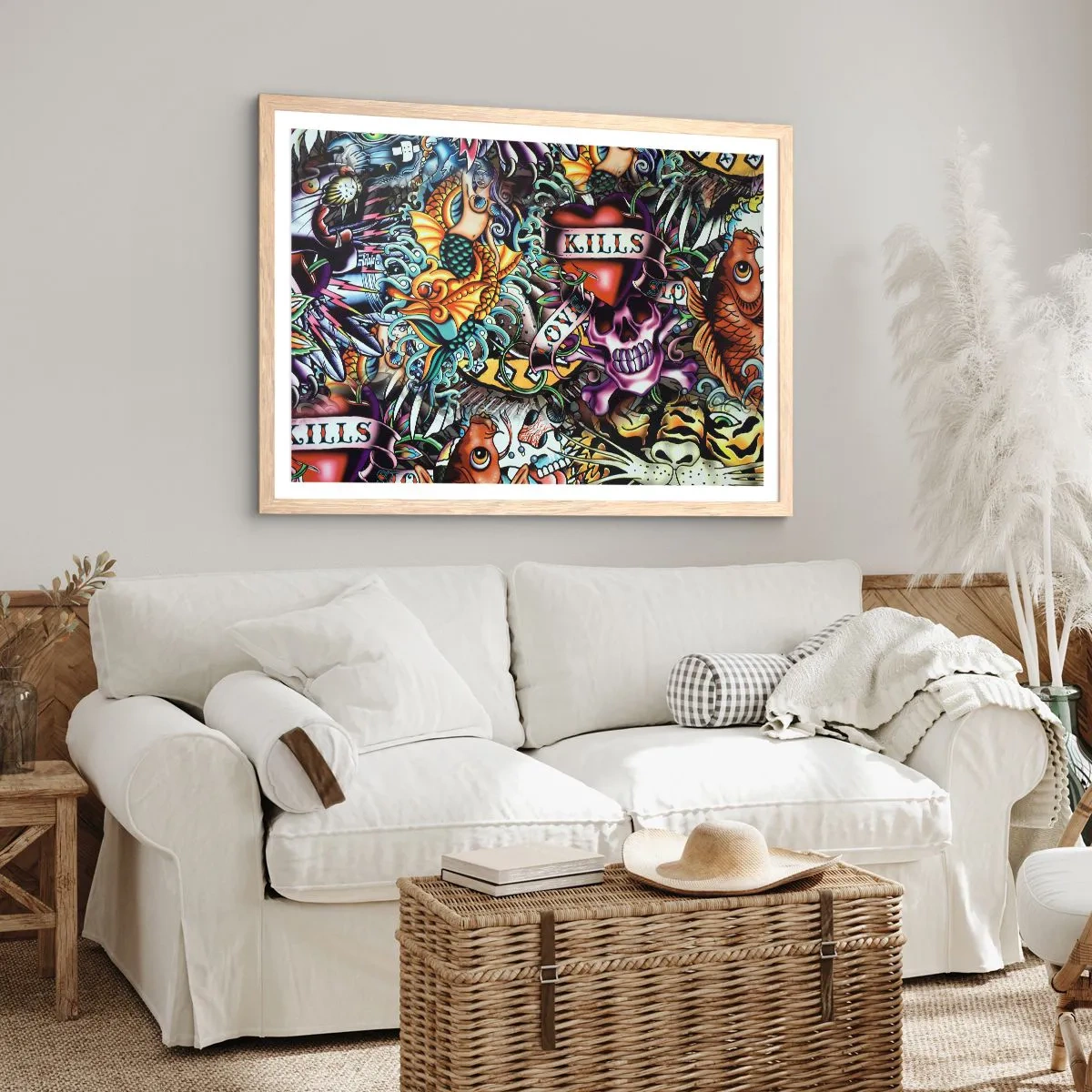 Plakat w ramie jasny dąb - Sen tatuażysty - 40x30 cm