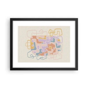 Plakat w czarnej ramie - Labirynt – radosna przygoda - 40x30 cm