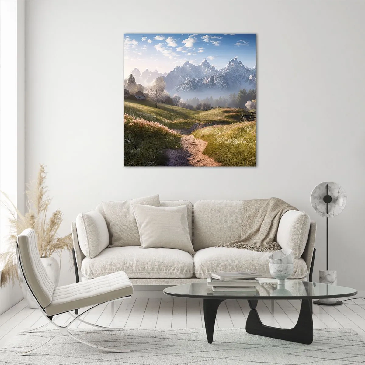 Obraz na szkle - Sielska dolina - 40x40 cm