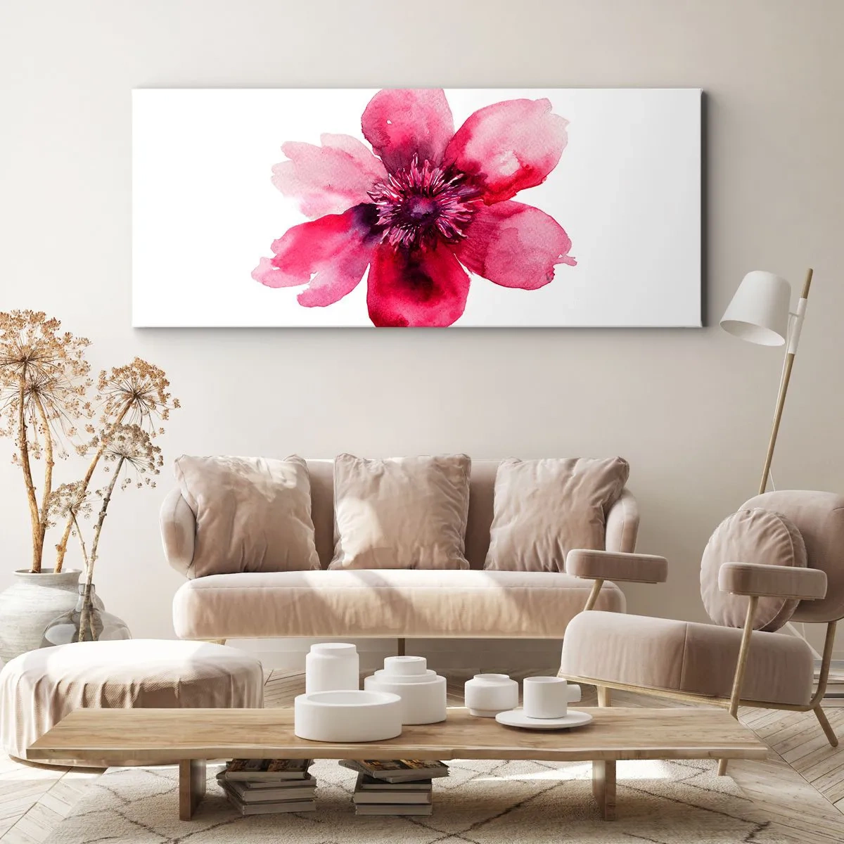 Obraz na płótnie - Karminowy wonny pocałunek - 100x40 cm