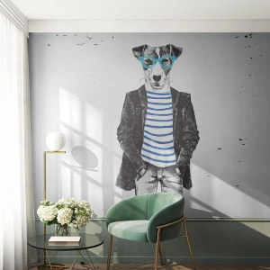 Fototapeta Premium Sand - Na psa urok - Abstrakcja, Mężczyzna, Pies - 400x280 cm