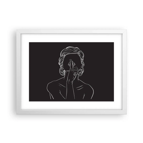 Plakat w białej ramie - Piękno rozkwita w ciszy - 40x30 cm
