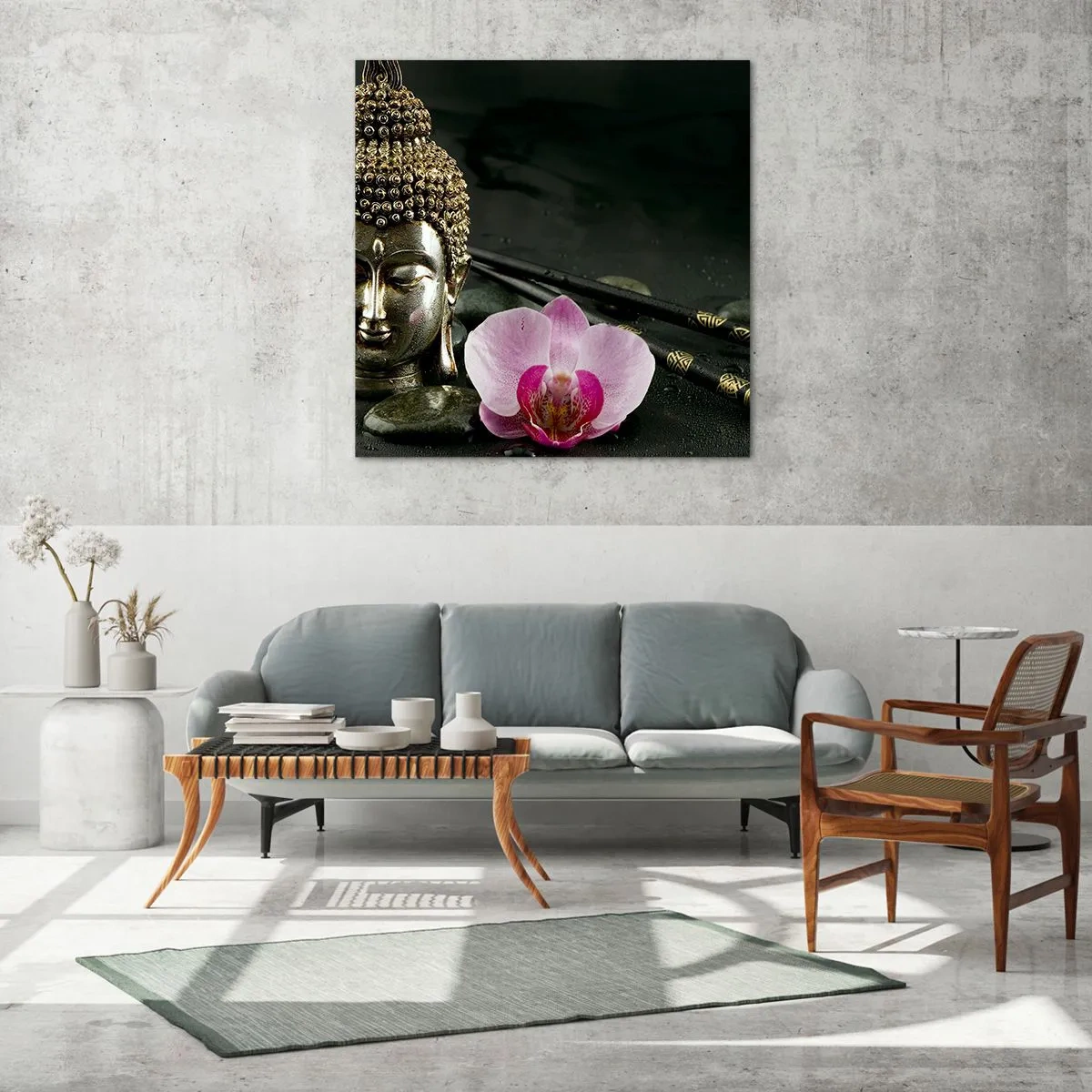 Obraz na szkle - Harmonia mądrości i piękna - 70x70 cm