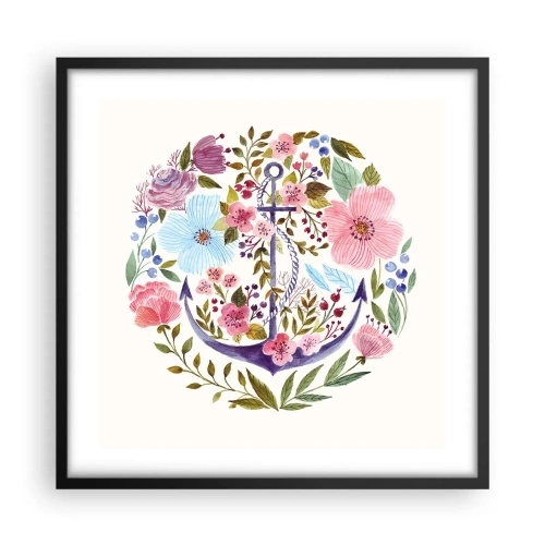Plakat w czarnej ramie - Dobry sen żeglarza - 50x50 cm
