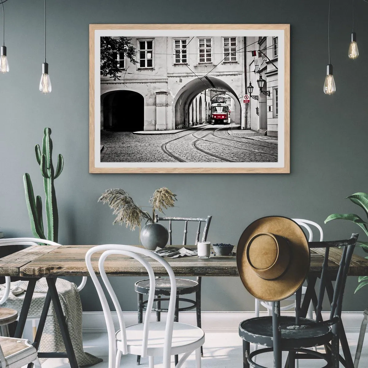 Plakat w ramie jasny dąb - Przez miejski labirynt - 91x61 cm