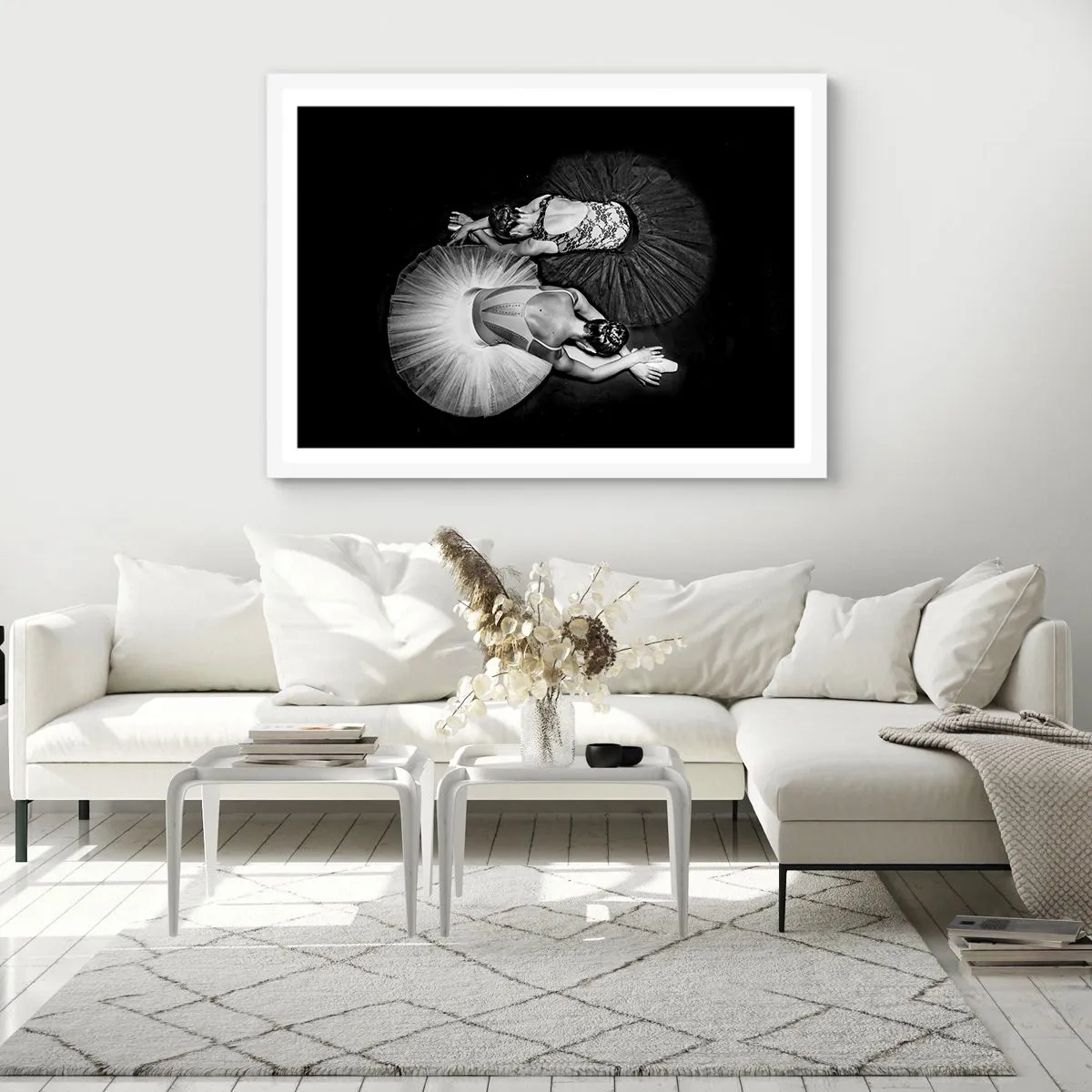 Plakat w białej ramie - Jin i jang – idealna równowaga - 40x30 cm