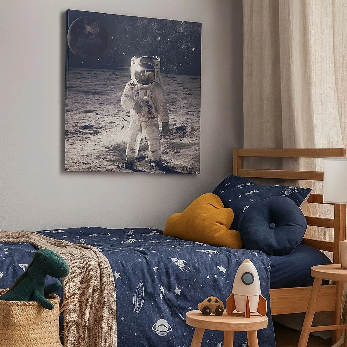 Obraz na płótnie - Pozdrowienia z Księżyca - 30x30 cm