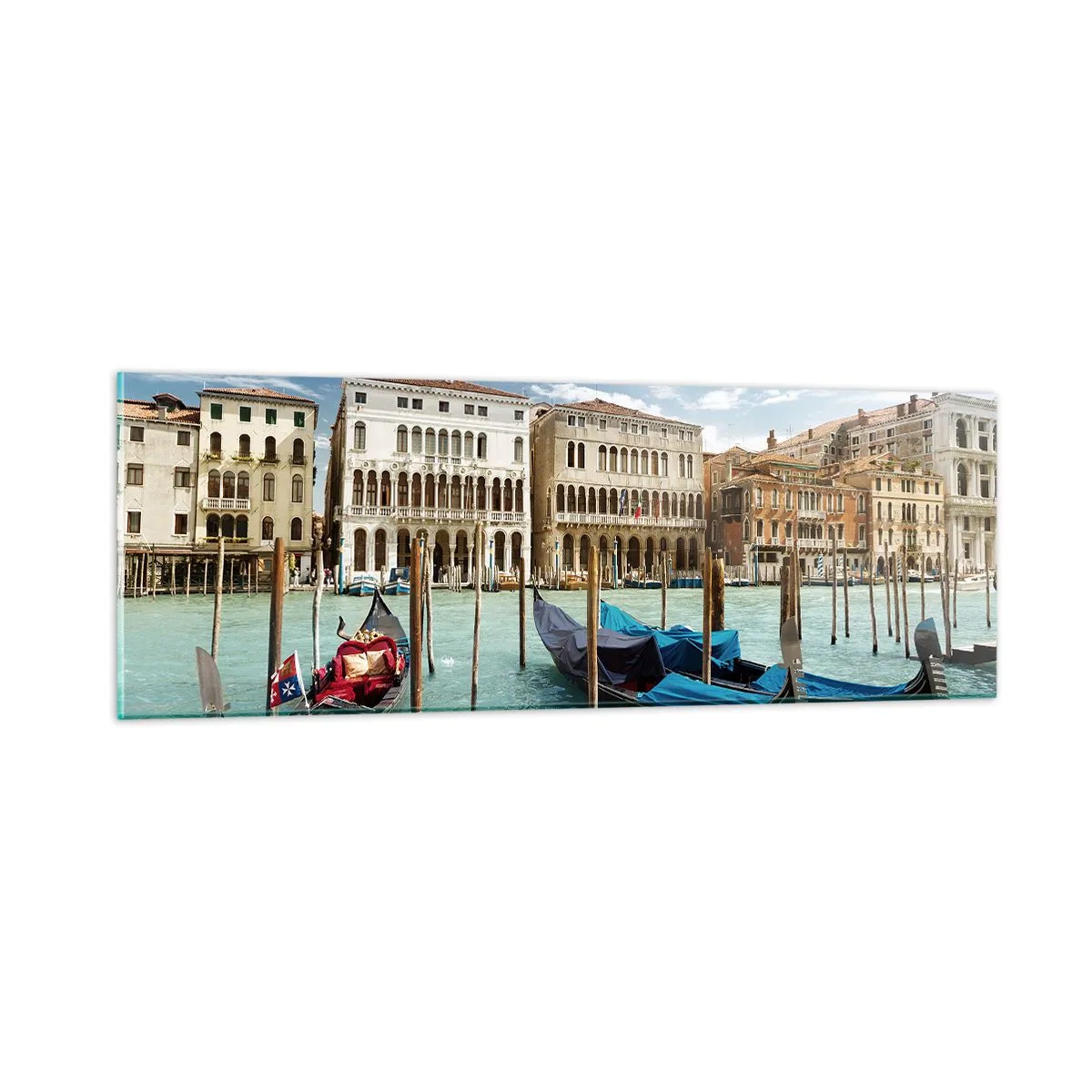 Obraz na szkle - Pałace w błękicie - 90x30 cm