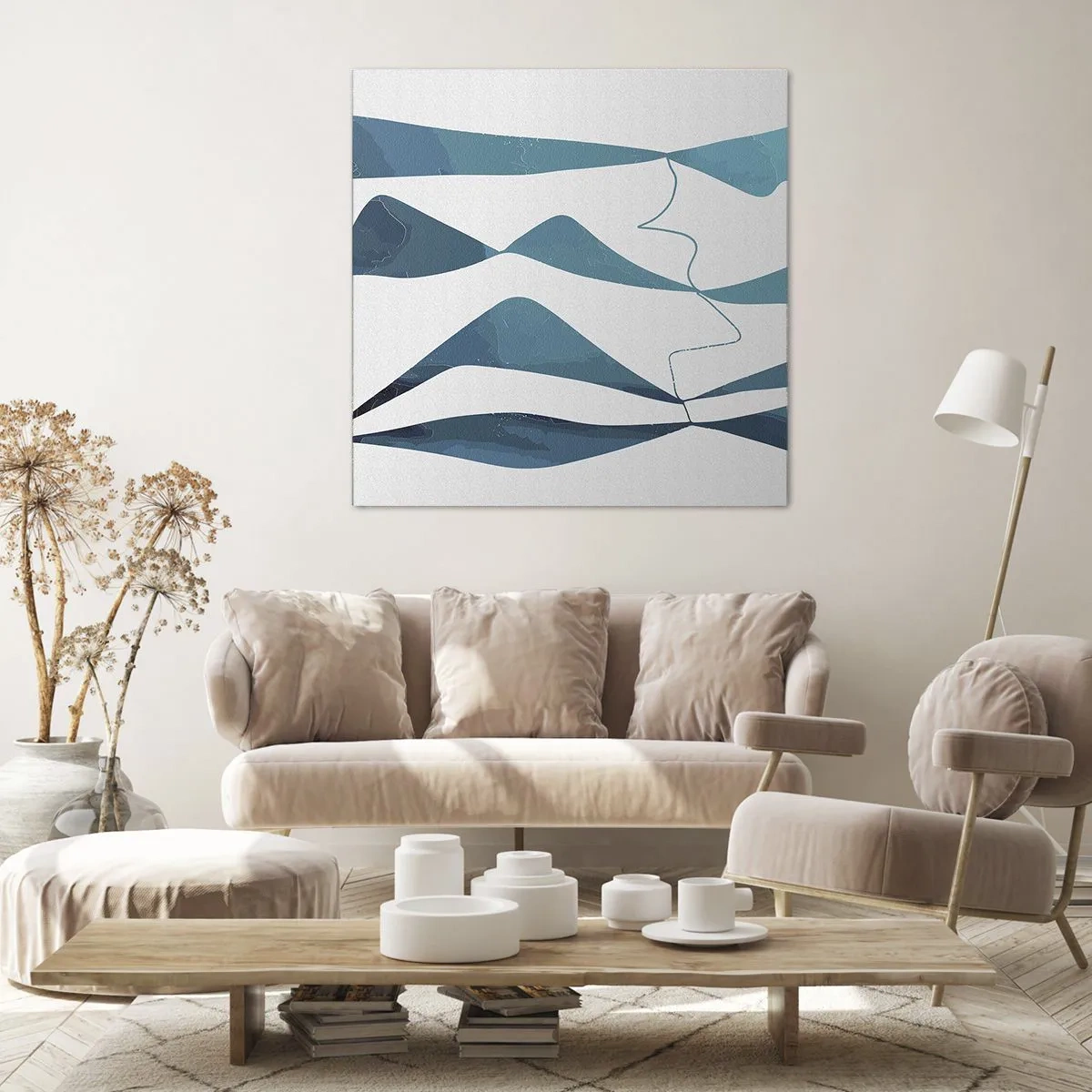 Obraz na płótnie - Abstrakcja: turkusowy związek - 60x60 cm