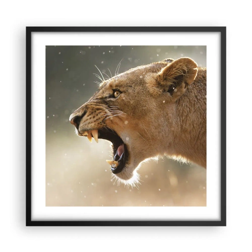 Plakat w czarnej ramie - Spróbuj nie posłuchać - 50x50 cm