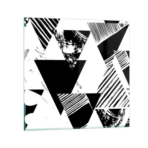 Obraz na szkle - Deszcz trójkątów - 40x40 cm