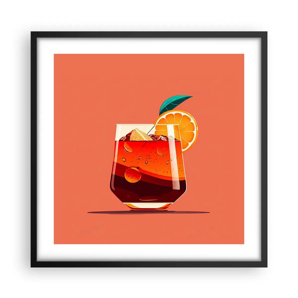 Plakat w czarnej ramie - Letnie orzeźwienie - 50x50 cm