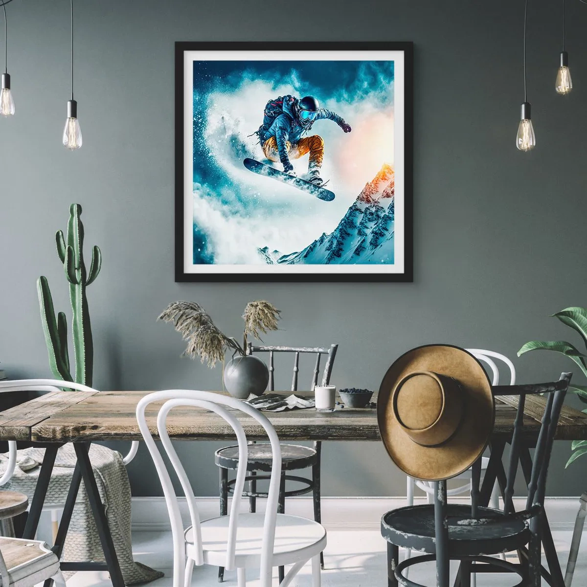 Plakat w czarnej ramie - Ekstremalne emocje - 50x50 cm