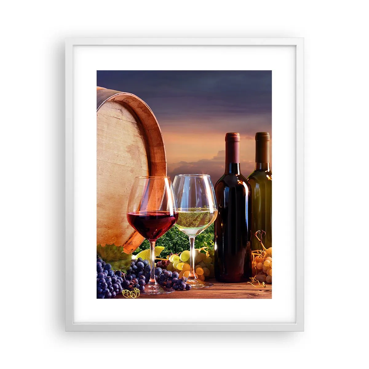 Plakat w białej ramie - Tu życie ma smak - 40x50 cm