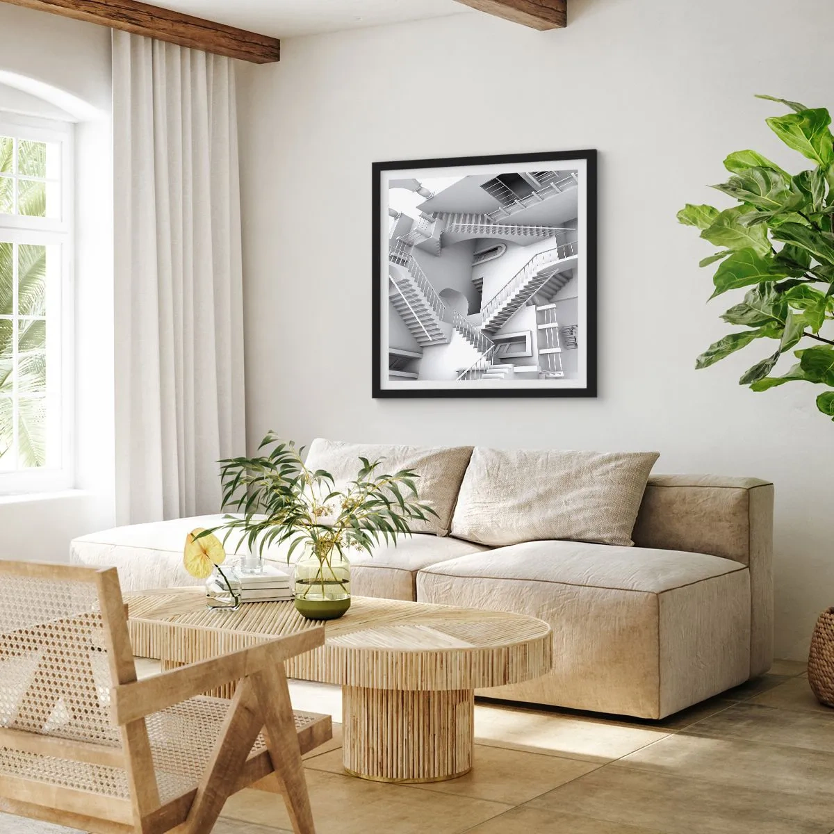 Plakat w czarnej ramie - Paradoksy przestrzeni - 60x60 cm