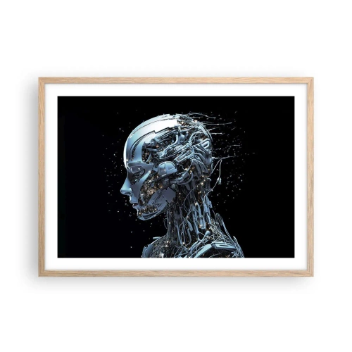 Plakat w ramie jasny dąb - Technologia jest kobietą - 70x50 cm